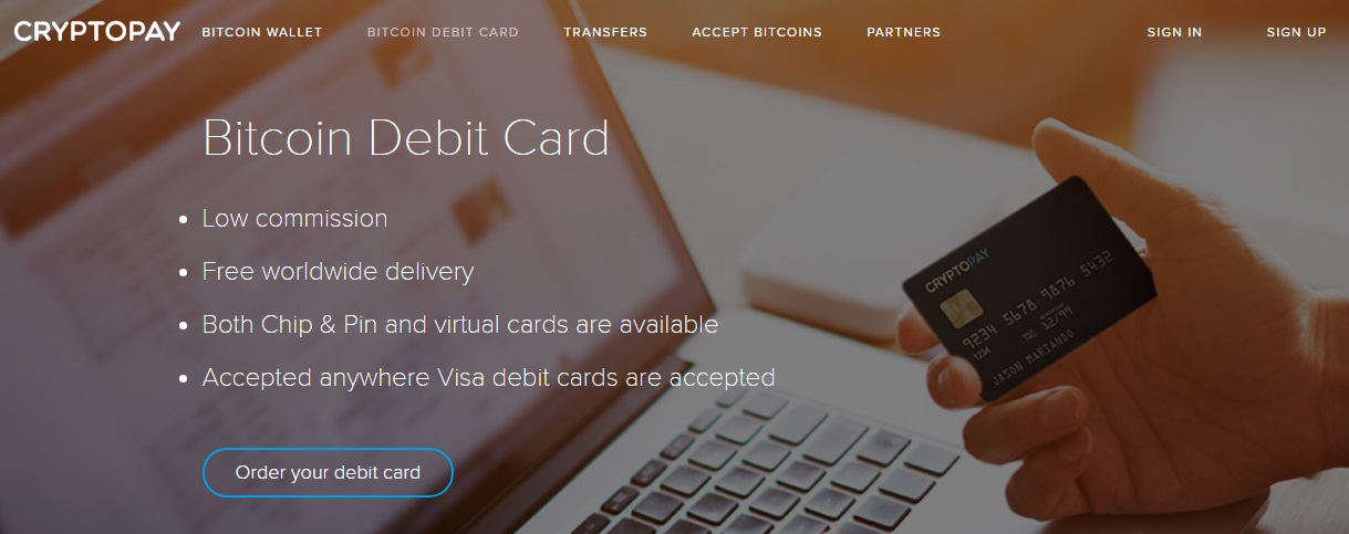 Bitcoin debit card services