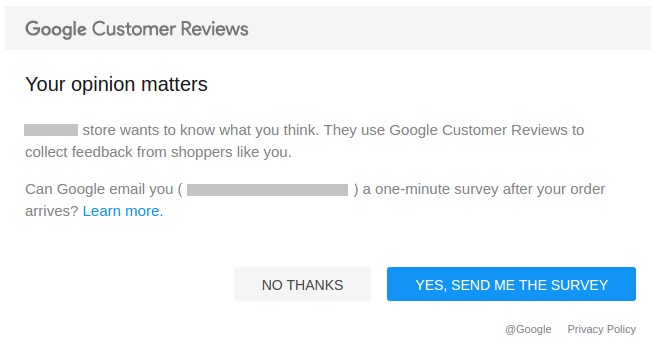 Magento 2 Google Customer Reviews Integration