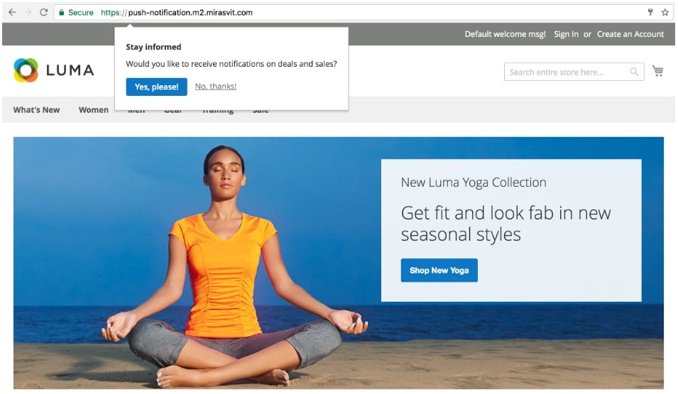 Magento 2 push notifications