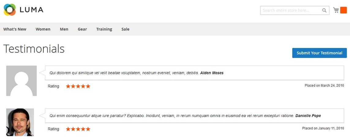 Magento 2 Testimonials Module