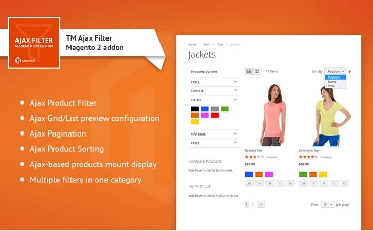 Magento 2 Ajax Catalog Filter Module