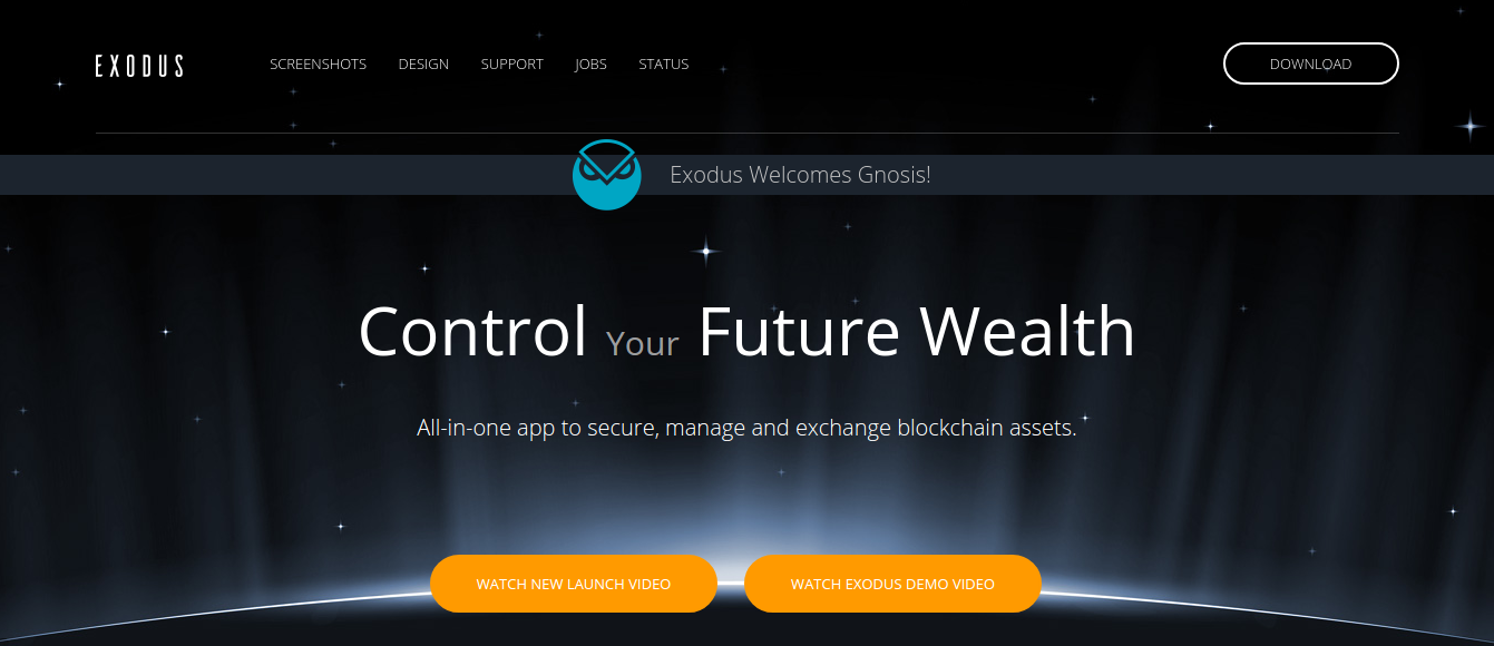 Exodus digital cryptocurrency wallet