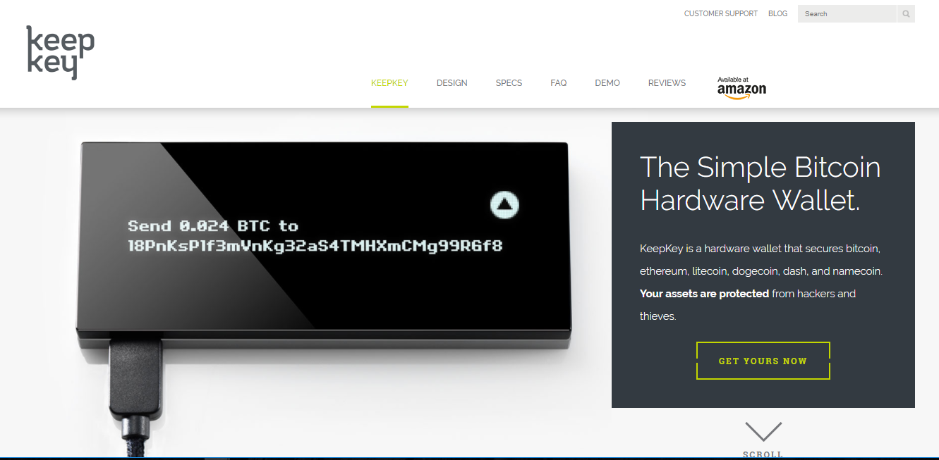 KeepKey cryptocurrency hardware wallet