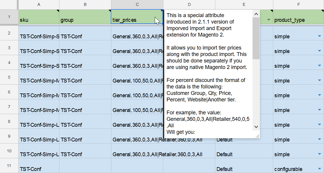 Magento 2 Google Docs Import