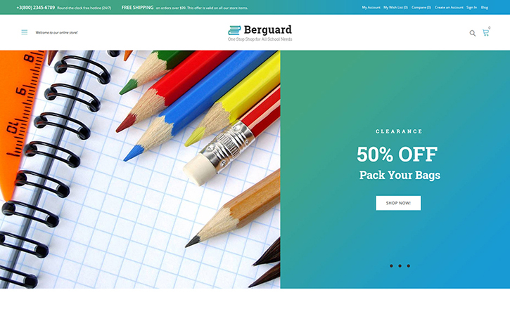 Berguard - Office & Stationery Supplies Magento 2 Theme