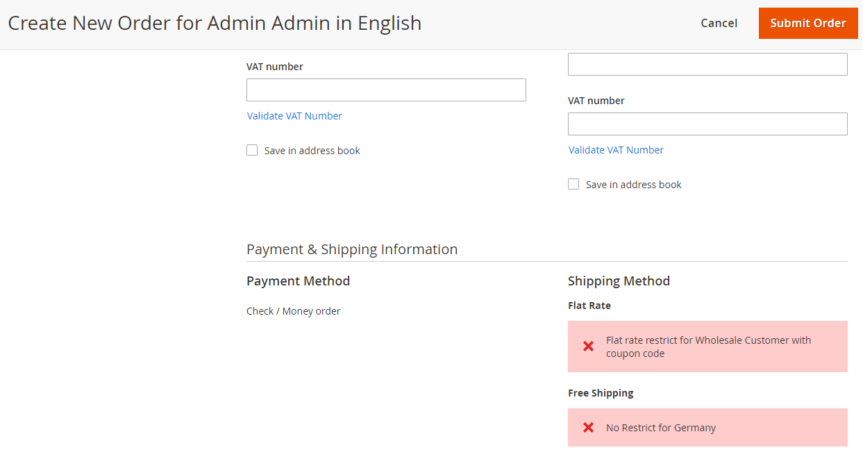 Magento 2 Shipping Restriction Extension