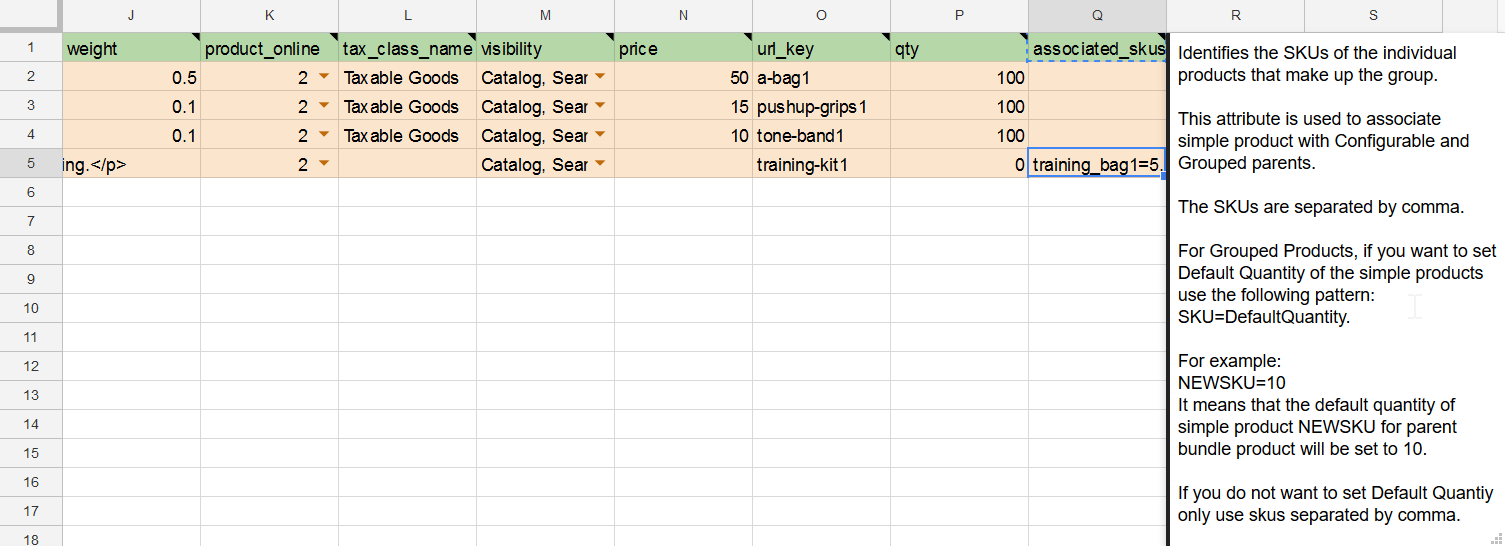 Magento 2 Grouped Product associated SKUs column