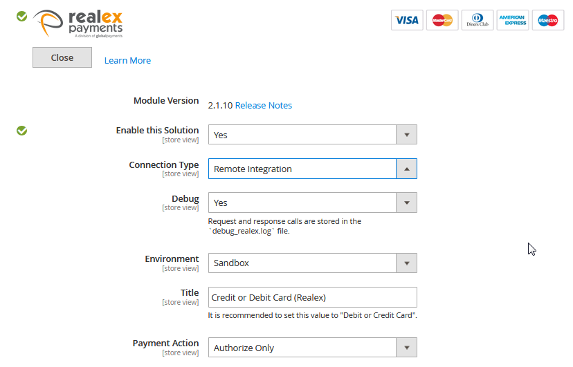 Magento 2 Realex Payments Extension