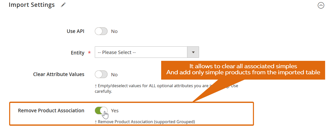 remove product association during Magento 2 Grouped Product import