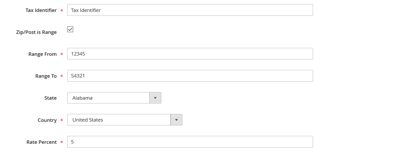 Add Magento 2 Tax rates