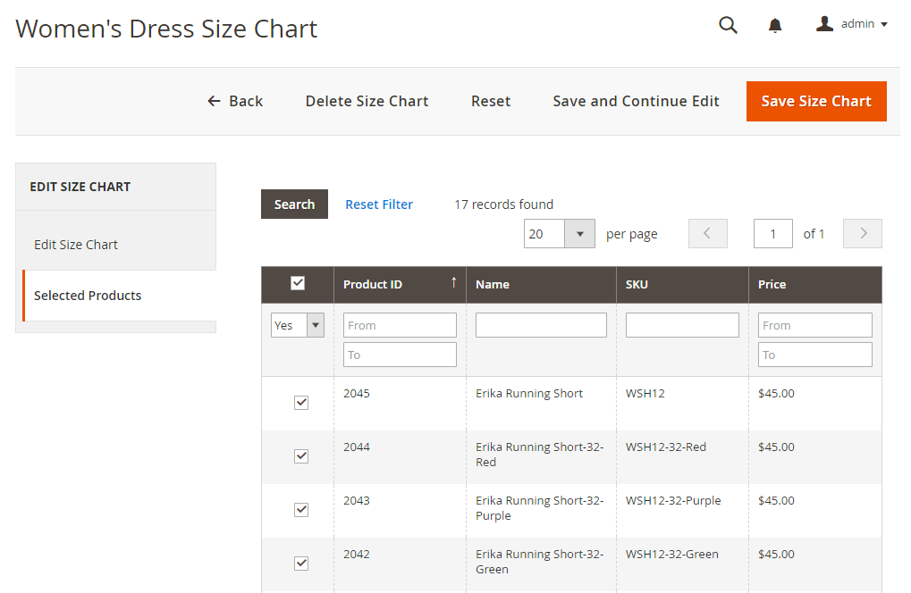 MAgento 2 Size Chart Extension