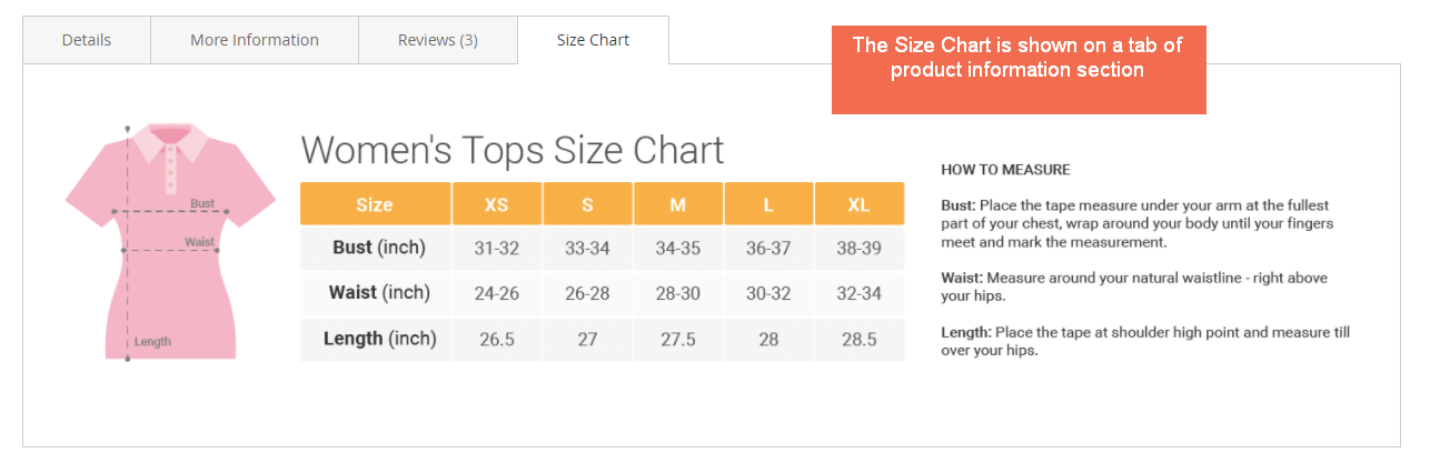MAgento 2 Size Chart Extension