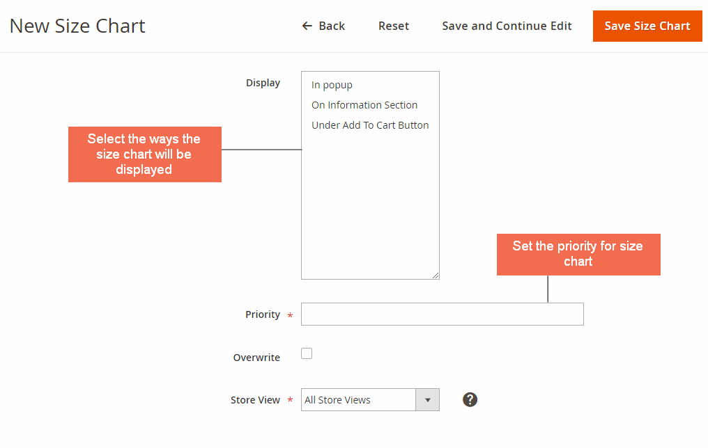 MAgento 2 Size Chart Extension