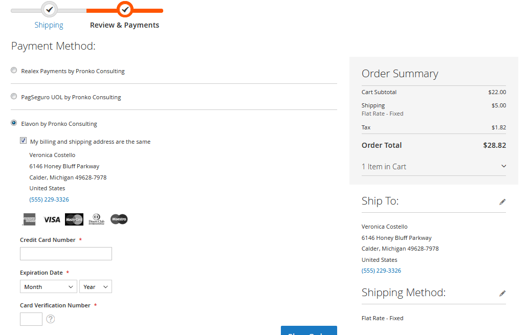 Magento 2 Elavon Payment Extension