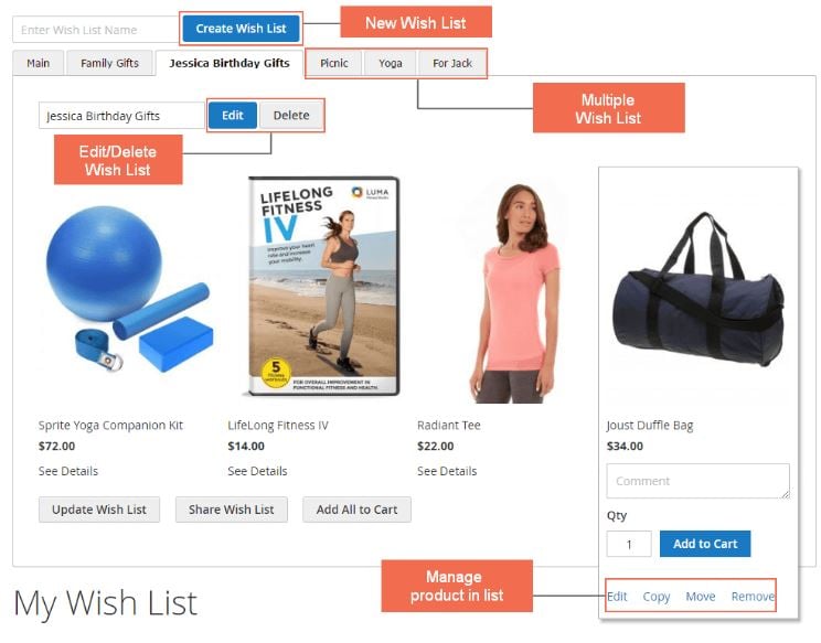 Magento 2 Multiple Wishlists Extension