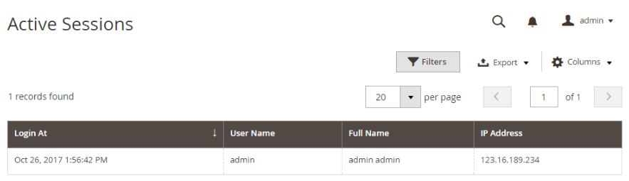 Magento 2 admin Action log extension