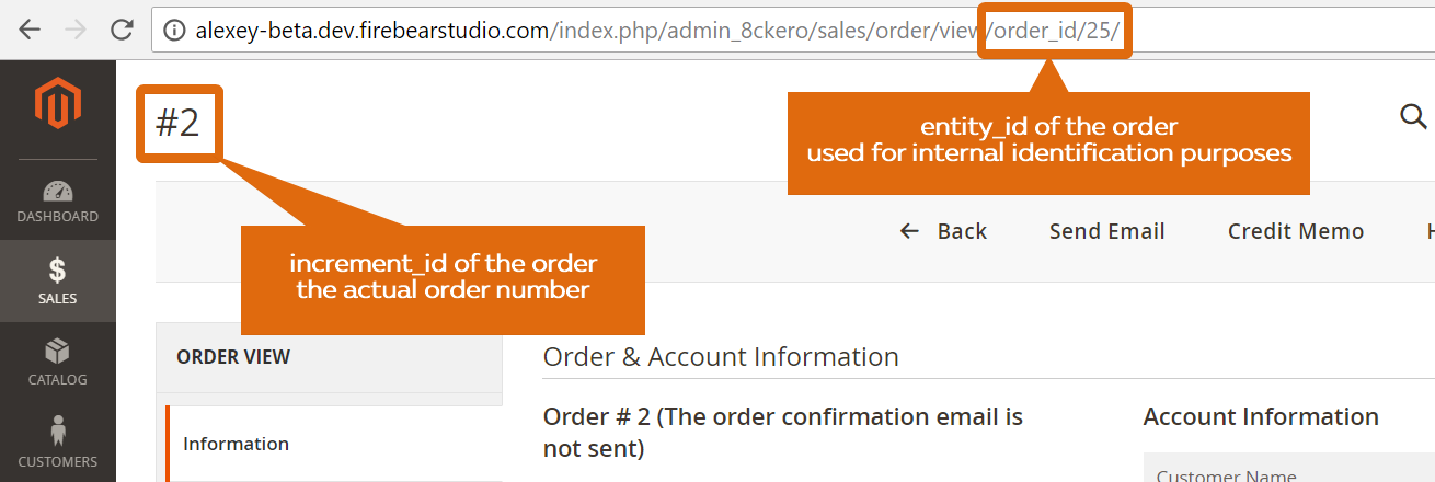 Magento import orders: entity id and increment id
