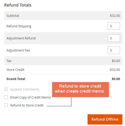 Magento 2 store credit extension