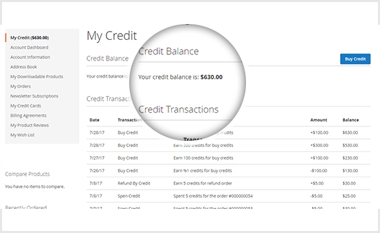 Magento 2 Store Credit Extension