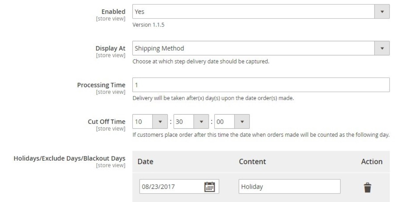 Magento 2 order delivery date Extension