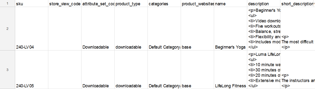 Magento 2 Downloadable Product attributes table