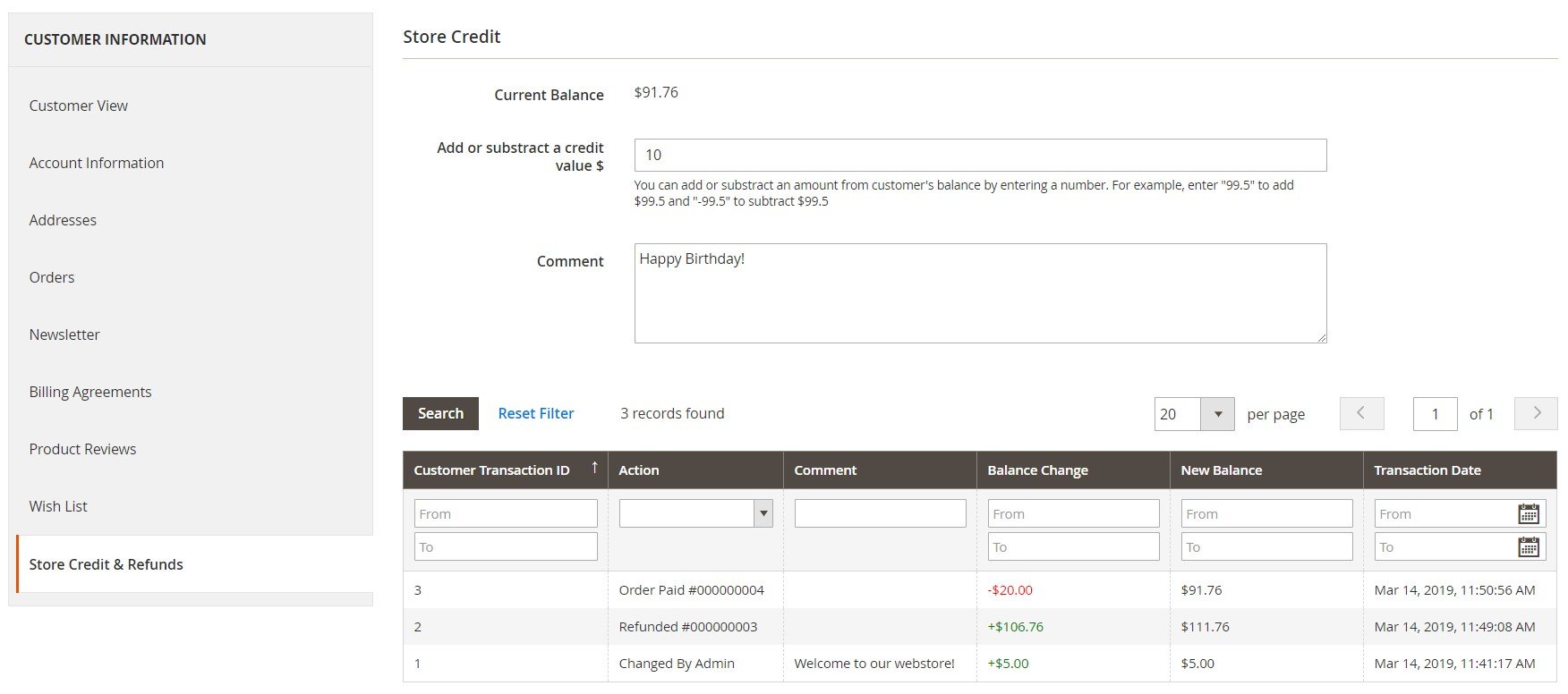 magento 1.9 credit memo replenish stock