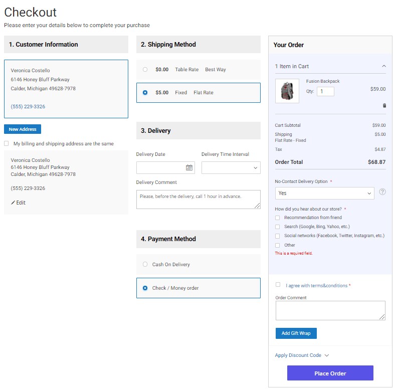 Magento 2 One Step Checkout module overview