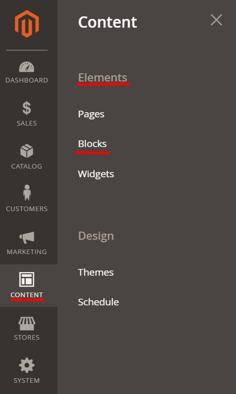 Magento 2 CMS blocks