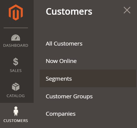 Magento 2 customer segments