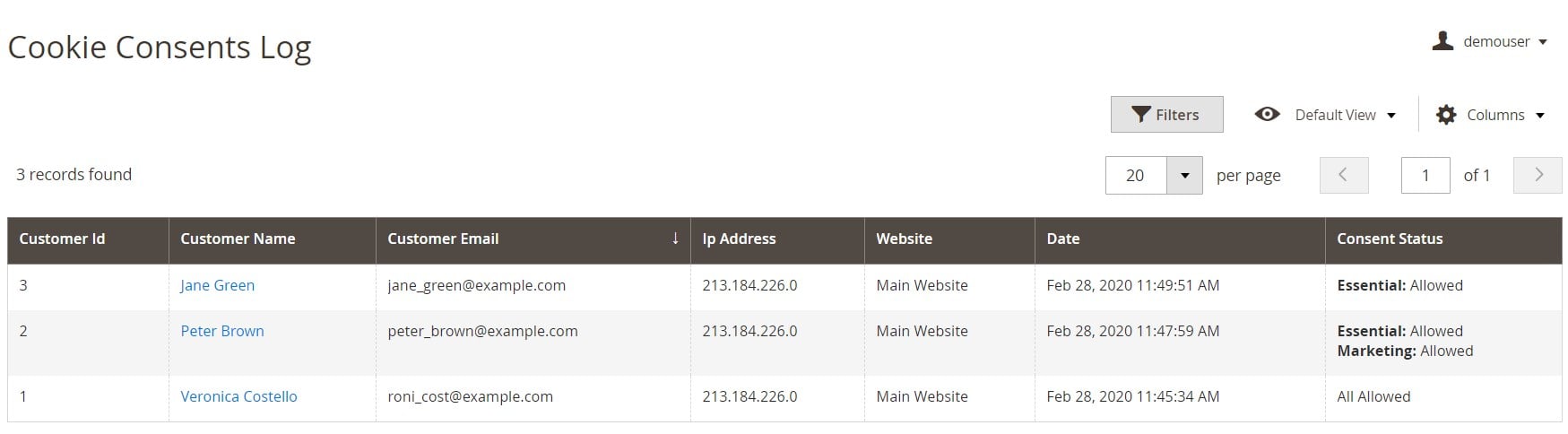 Amasty Cookie Consent Magento 2 module backend