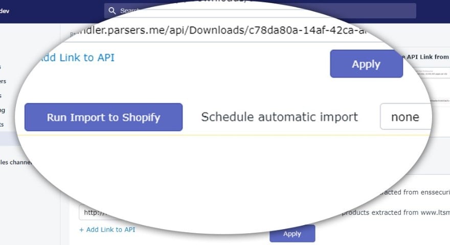 Parsers import app shopify