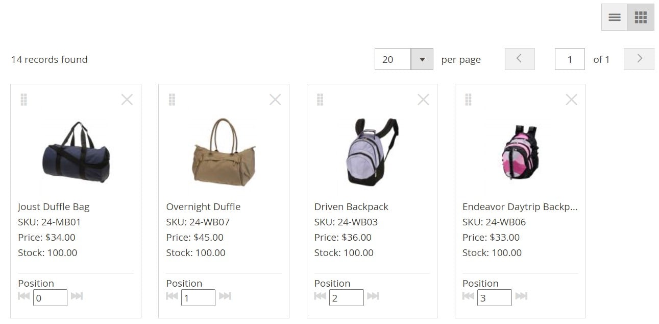 Magento 2 visual merchandiser