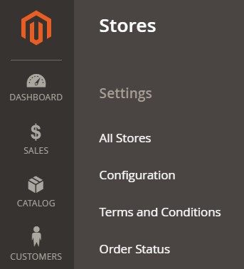 magento 2 backend stores settings