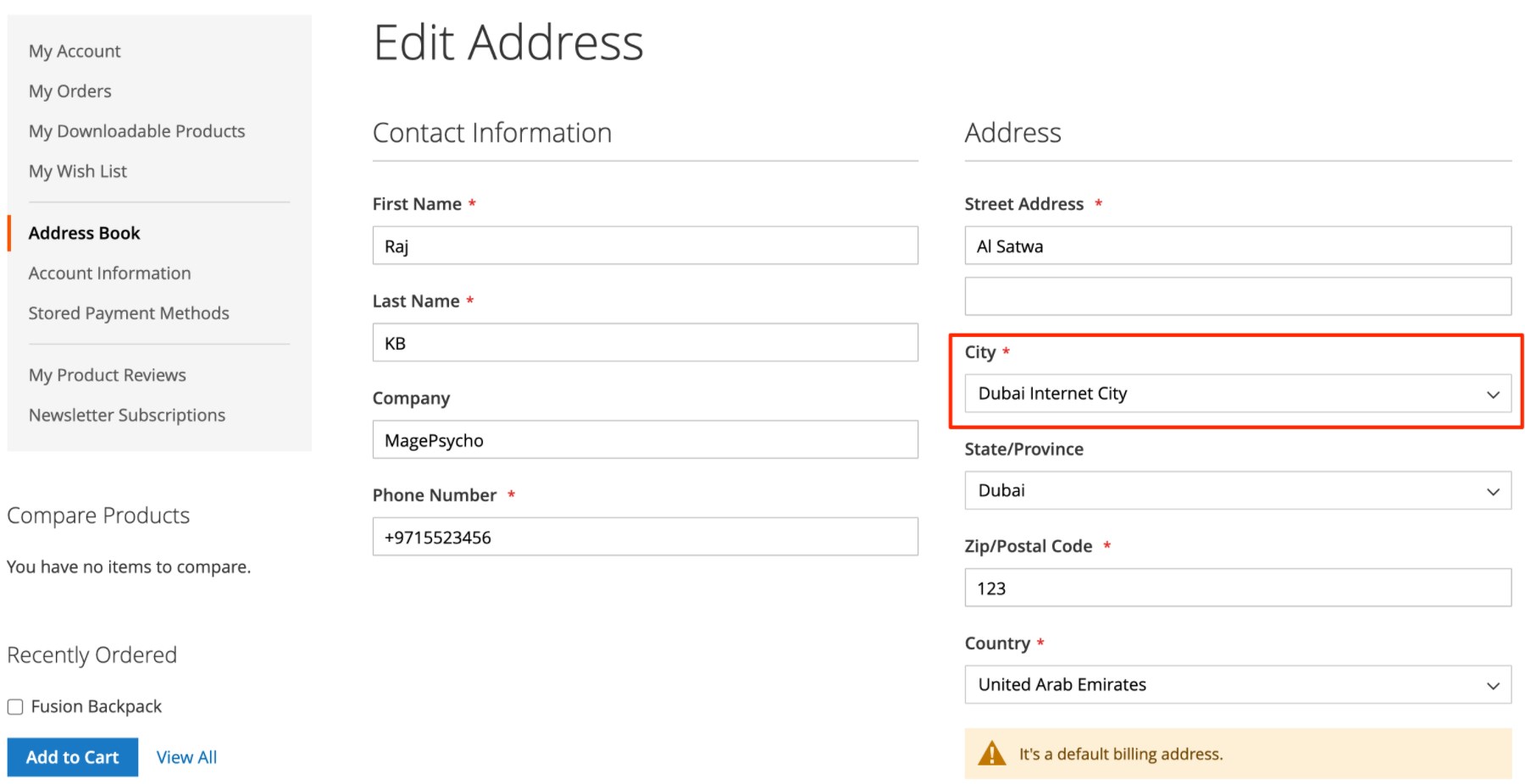 Region & City Dropdown Manager Magento 2 Extension frontend