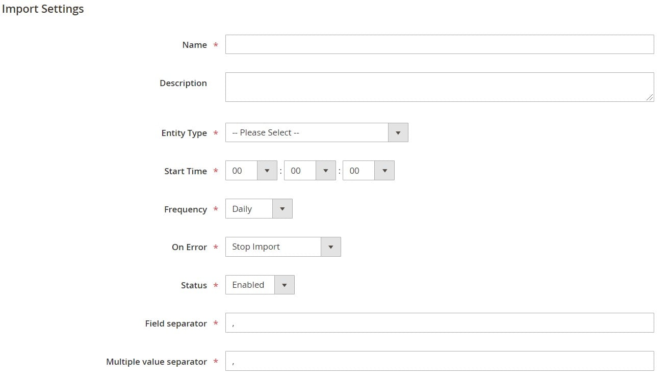 Magento 2 scheduled import export