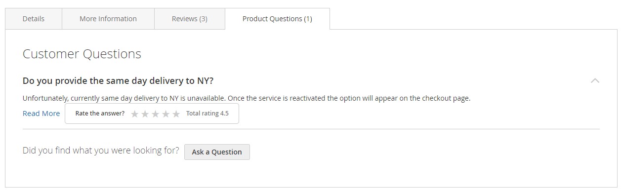 product page FAQ by Magento 2 FAQ extension by amasty