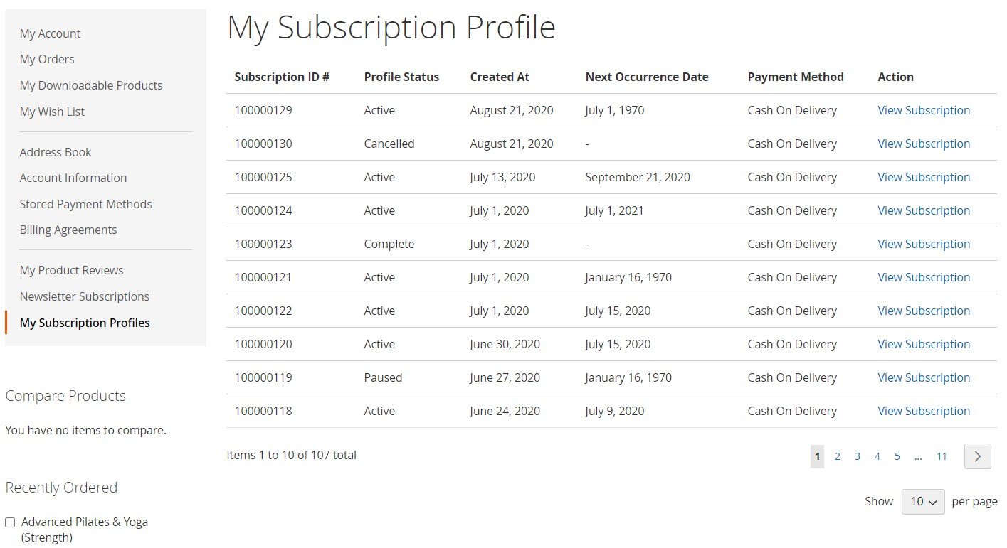 magento subscriptions and recurring payments module