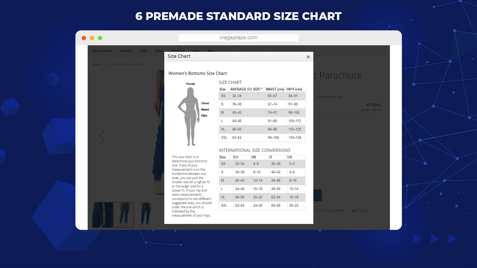 Magento 2 size chart extension