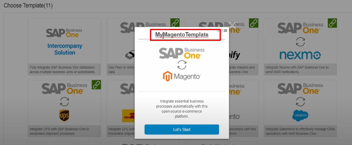 sap business one integration hub magento 2