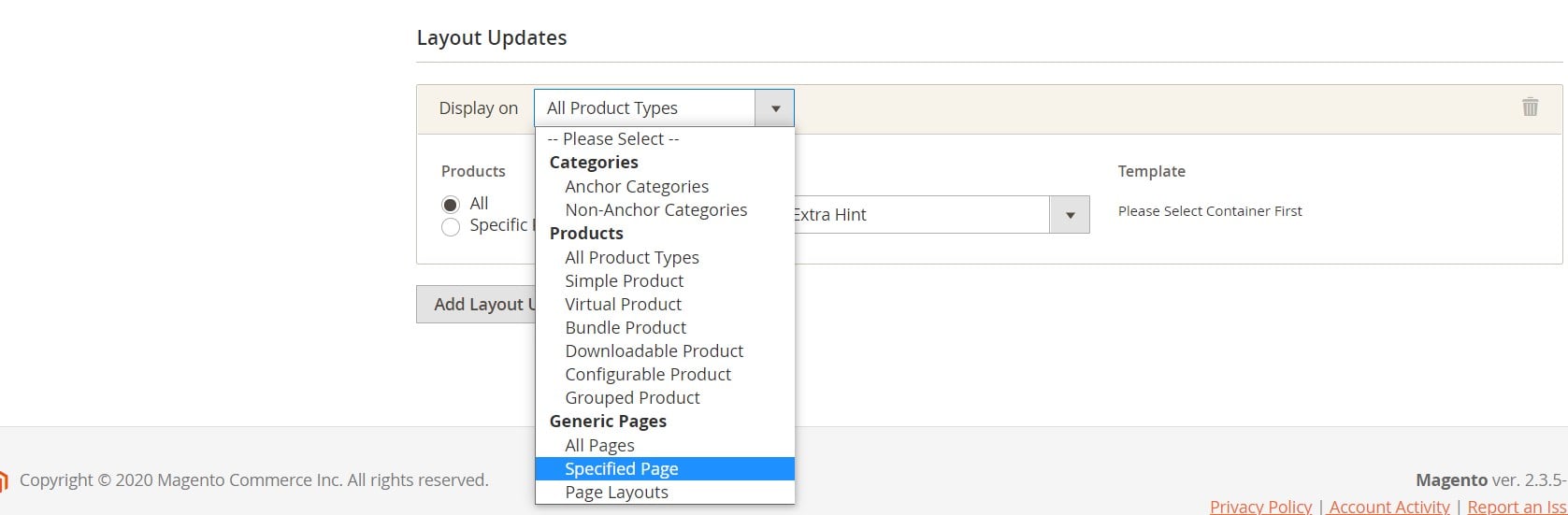 Custom Button Magento 2 module settings