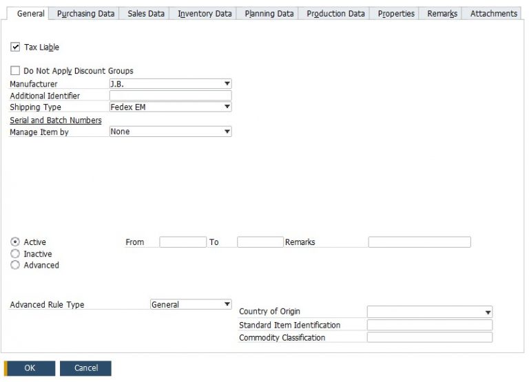 SAP Business One InDepth Review Item Master Data FireBear