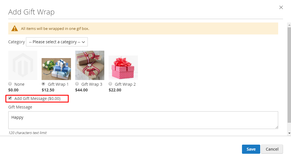 Magento 2 Gift Wrap Extension