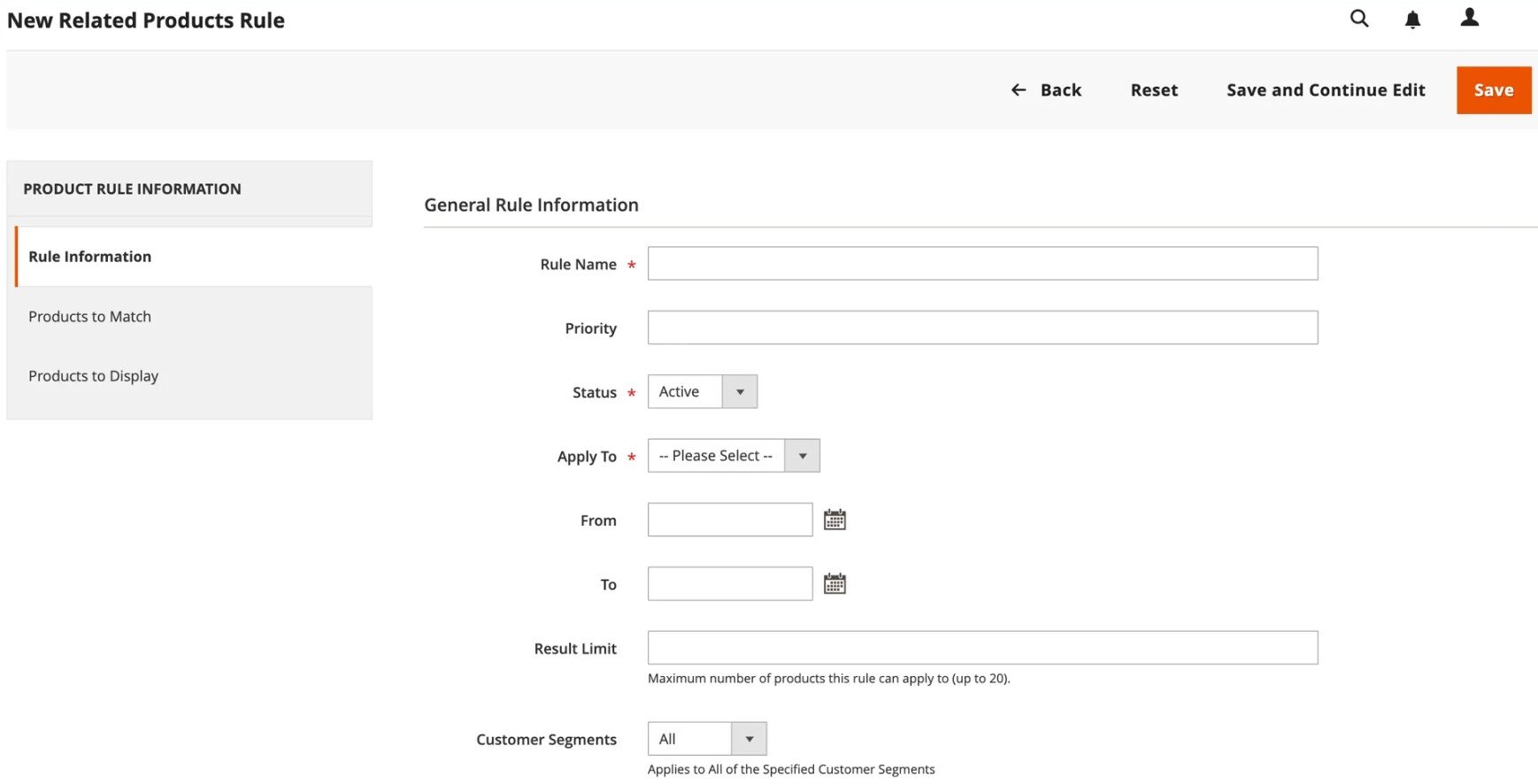 a screen of a new magento 2 cross-sell product rule to automate cross-sell display