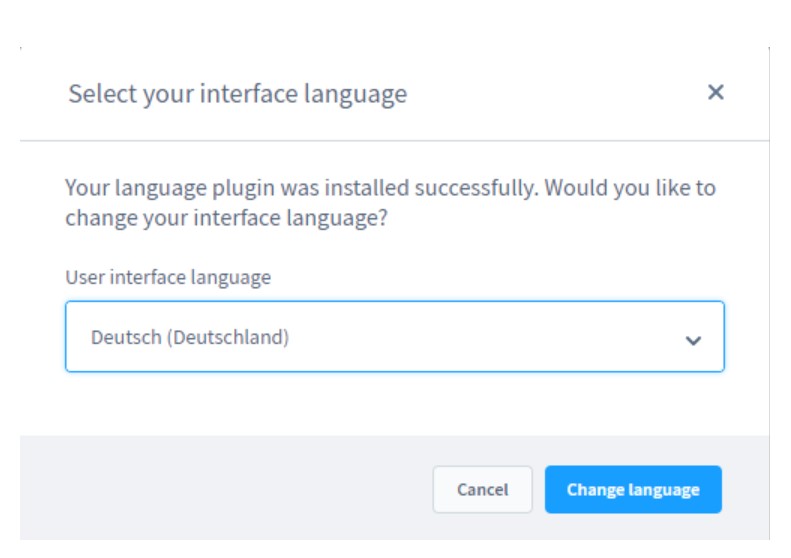 Shopware 6 first time run wizard select language 