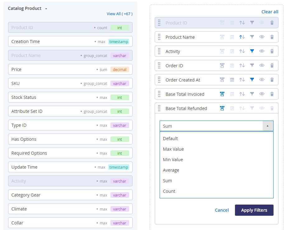 Magento 2 Custom Report Builder module by Amasty