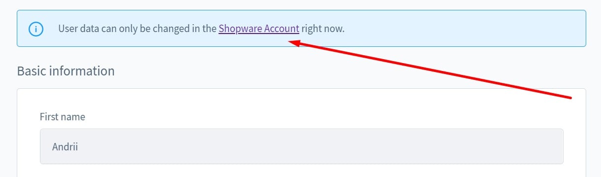 shopware 6 profile settings