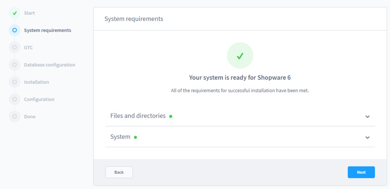 Shopware 6 installation: system requirements check