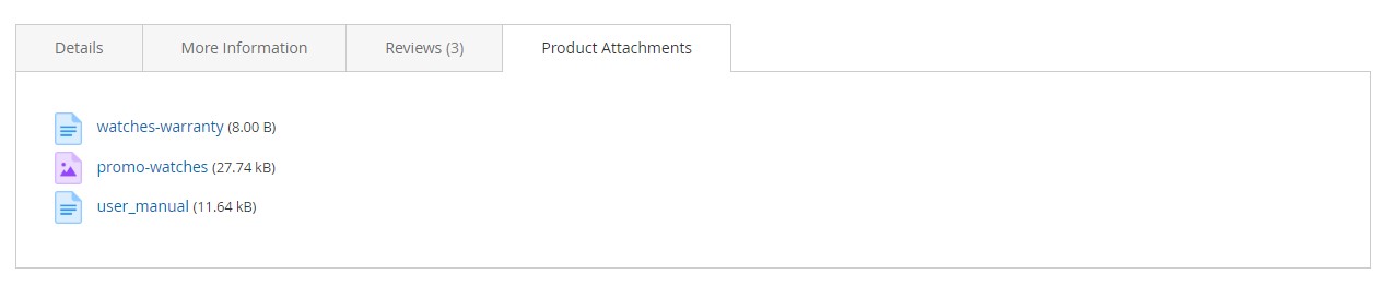 magento 2 product attachments in a block on a product page