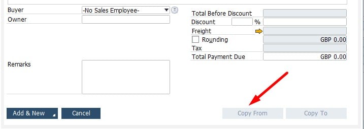SAP B1 purchasing and A/P documents