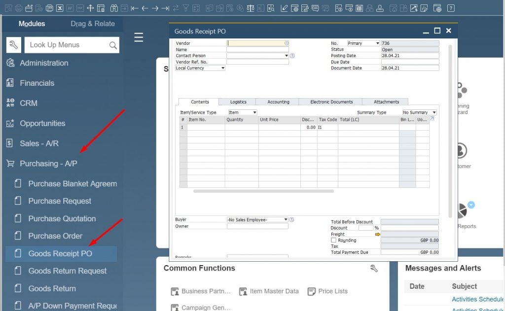 SAP Business One InDepth Review Purchasing and Accounts Payable
